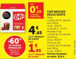 Café Nescafé Dolce Gusto Kitkat / Marrakech tea / Ricoré au lait