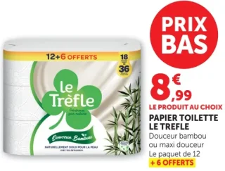 Papier Toilette Le Trefle Douceur bambou