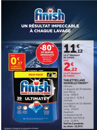Tablettes lave vaisselle Finish Ultimate / Quantum