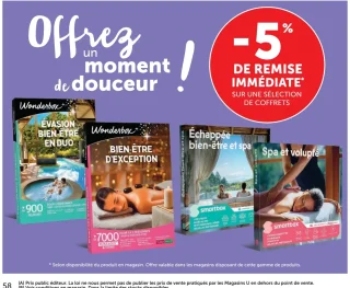 Coffrets Cadeaux Wonderbox et Smartbox -5% de remise immédiate