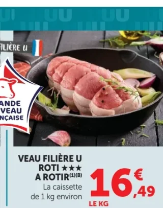 Rôti de veau à rôtir Veau Filière U