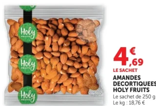 Holy Fruits Amandes Décortiquées