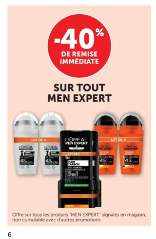 Gamme de soins et gels douche L'Oréal Men Expert