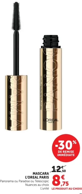 Mascara L'Oréal Paris Panorama ou Paradise ou Telescopic