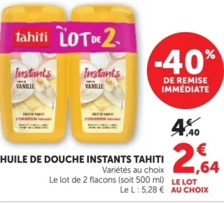 HUILE DE DOUCHE INSTANTS TAHITI Variétés au choix