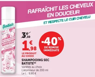 SHAMPOOING SEC BATISTE Variétés au choix