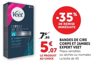 Veet Expert Bandes de cire corps et jambes