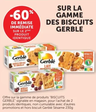 Biscuits Gerblé (hors biscuit Gerblé Sésame 230g)