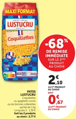 Pates Lustucru Coquillettes