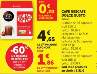 Café Nescafe Dolce Gusto (Kitkat, Marrakech tea, Ricoré au lait)