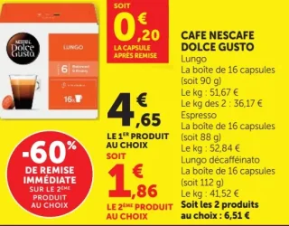 Café Nescafe Dolce Gusto (Lungo, Espresso, Lungo déca)