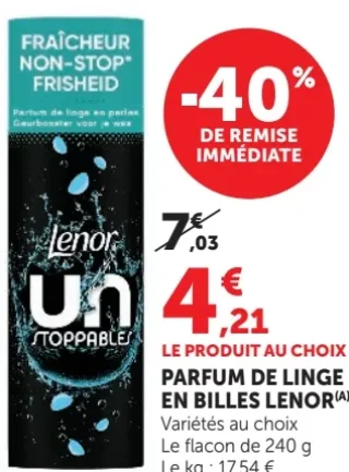 Parfum de linge en billes Lenor Unstoppables