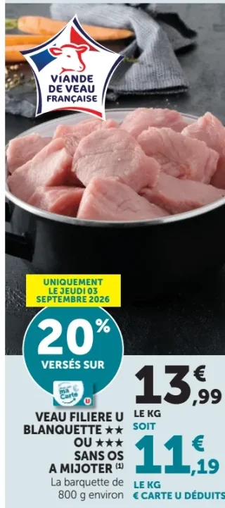 VEAU FILIERE U BLANQUETTE ** OU *** SANS OS A MIJOTER