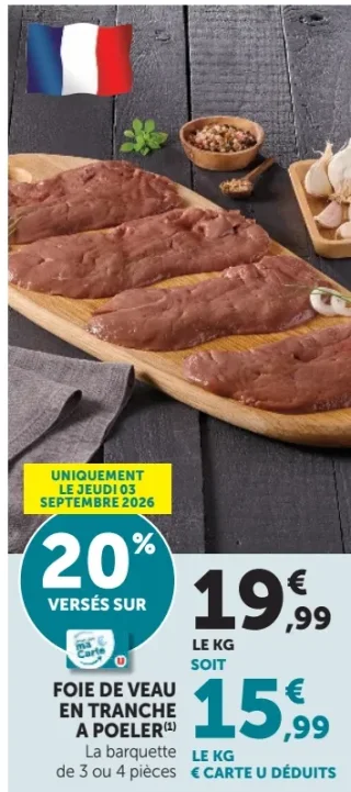 FOIE DE VEAU EN TRANCHE A POELER