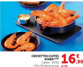Crevettes cuites Ayaba