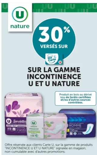 Gamme incontinence U et U Nature