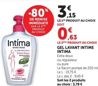 Gel lavant intime Intima