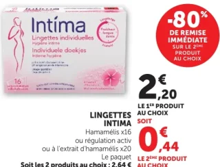 Lingettes individuelles Intima