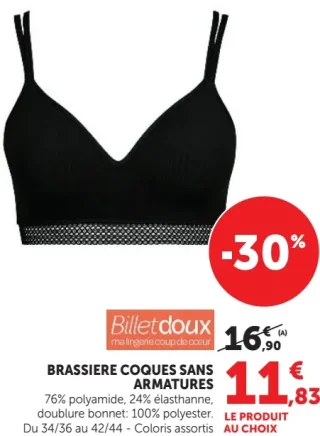 Brassière coques sans armatures Billetdoux