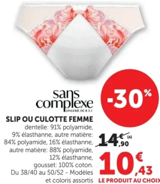 Slip ou Culotte Femme Sans Complexe