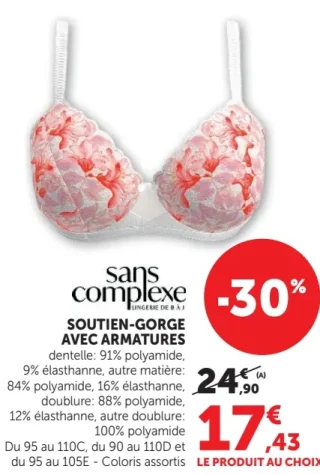 Soutien-Gorge avec Armatures Sans Complexe