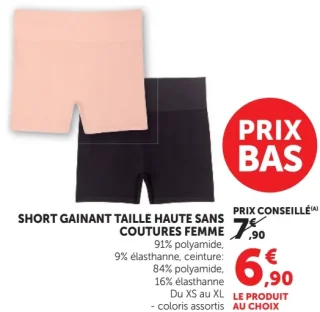 Short gainant taille haute sans coutures femme U Collection