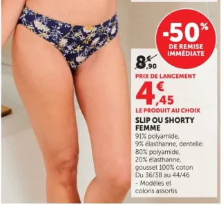 Slip ou shorty femme U Collection