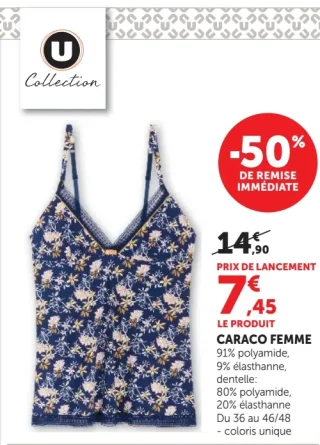 Caraco femme U Collection