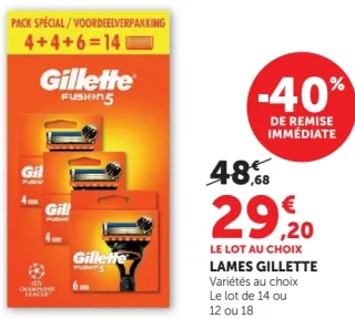 Lames Gillette Fusion 5 Variétés au choix