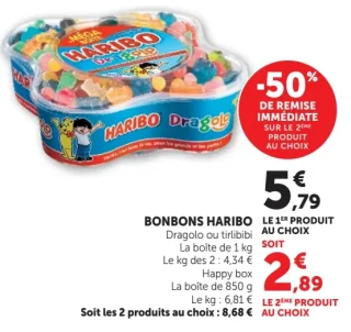 Bonbons Haribo Dragolo, tirlibibi ou Happy box