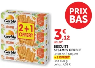 Biscuits Sésames Gerblé