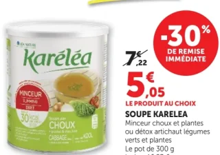 Soupe Karelea Minceur choux et plantes ou détox artichaut légumes verts et plantes