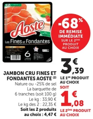 Jambon cru fines et fondantes Aoste