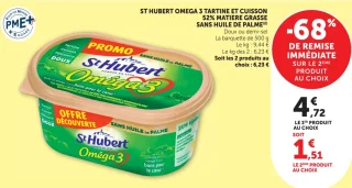 St Hubert Oméga 3 Tartine et Cuisson 52% matière grasse sans huile de palme