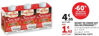 Secret de Crème UHT 25% MG Président