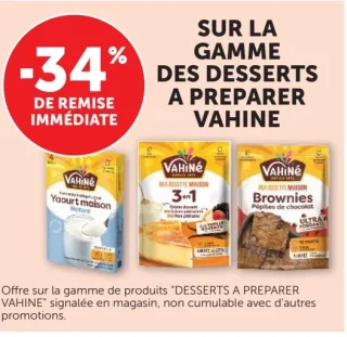 Desserts à préparer Vahiné
