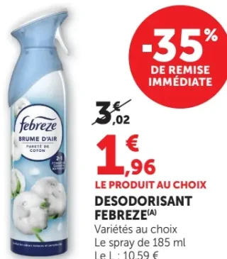 Desodorisant Febreze Brume d'air