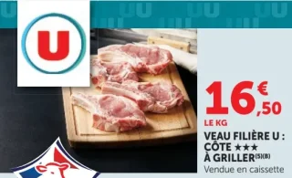 Côte de veau à griller Veau Filière U