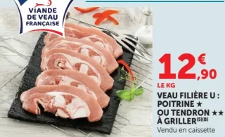 Poitrine ou tendron de veau à griller Veau Filière U