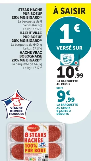 Steak haché pur bœuf Bigard