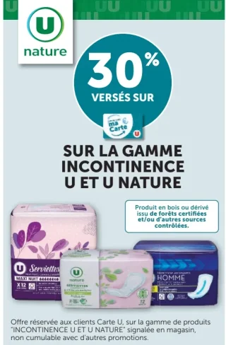 Sur la gamme incontinence U et U nature