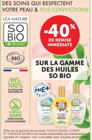 Sur la gamme des huiles So Bio étic