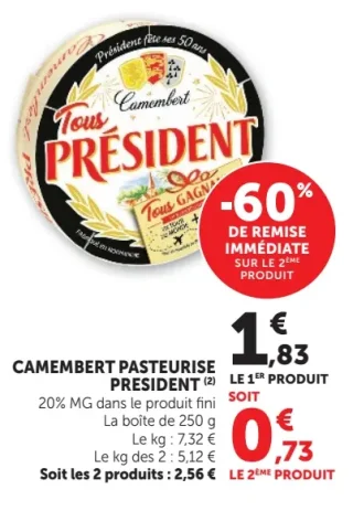 Camembert Pasteurise President