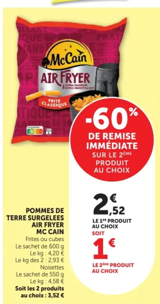Pommes de terre surgelées Air Fryer Mc Cain