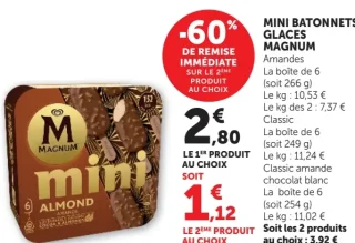 Mini bâtonnets glaces Magnum