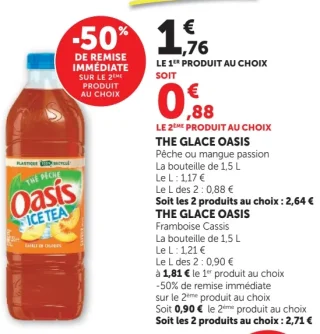 THE GLACE OASIS Pêche ou mangue passion