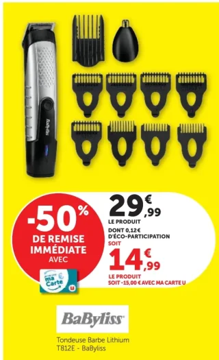 Tondeuse Barbe Lithium T812E - BaByliss