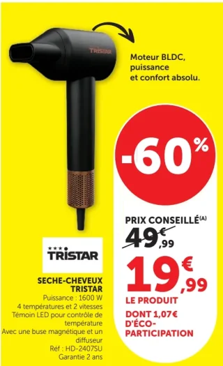 SECHE-CHEVEUX TRISTAR HD-2407SU