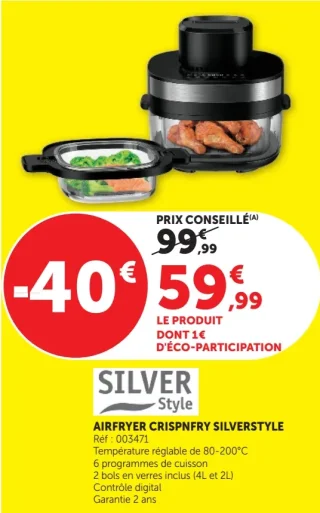 AIRFRYER CRISPNFRY SILVERSTYLE