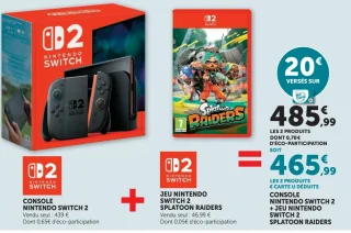 Console Nintendo Switch 2 + Jeu Nintendo Switch 2 Splatoon Raiders